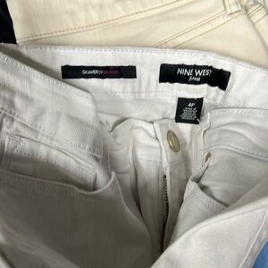 Nine West 4p cropped white pants